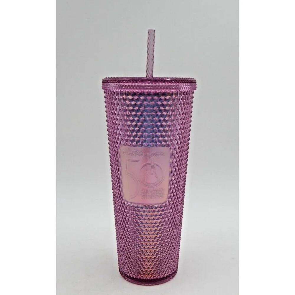 Starbucks 2021 Walt Disney World 50th Anniversary Studded Pink 24oz Tumbler Cup
